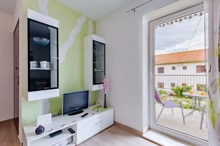 Apartment Anamaris (ST) - One Bedroom Apartment with Terrace and Sea View-Living room