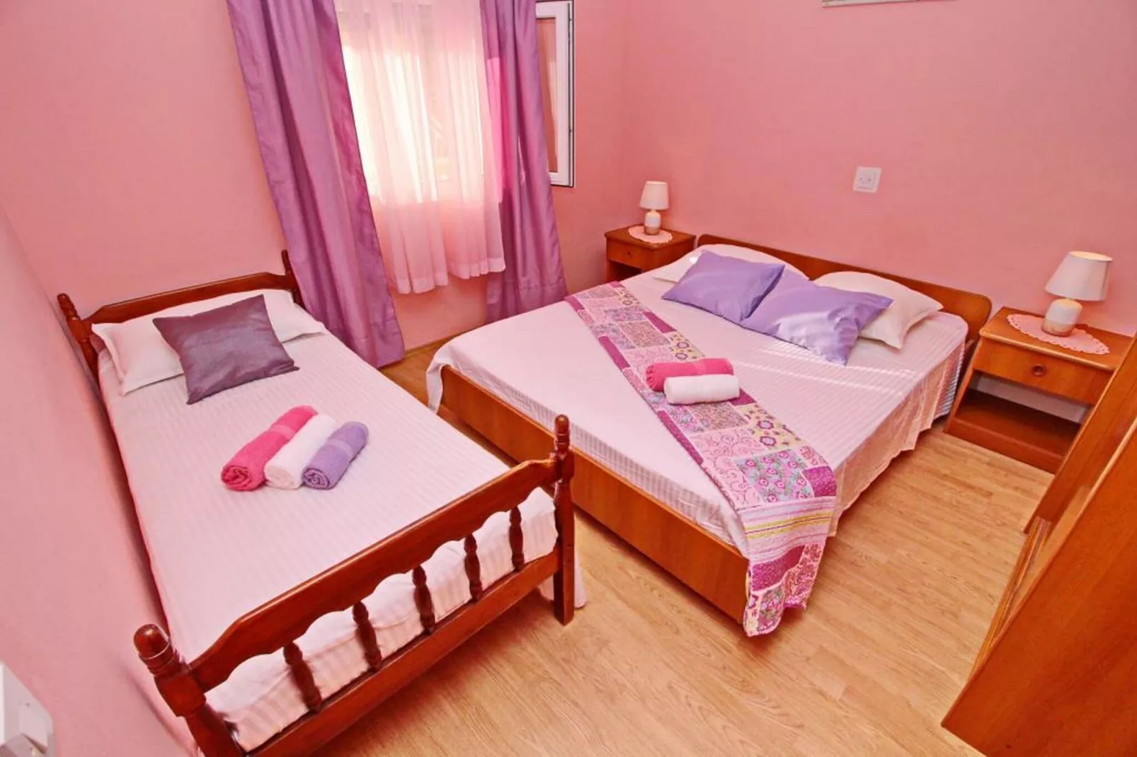 Apartments Villa Senija - Standard Two Bedroom Apartment with Terrace and Sea View (Sunset)-Bedroom