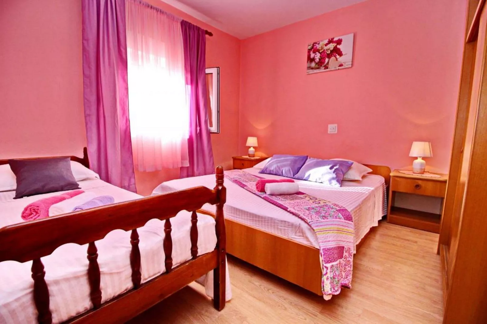 Apartments Villa Senija - Standard Two Bedroom Apartment with Terrace and Sea View (Sunset)-Bedroom