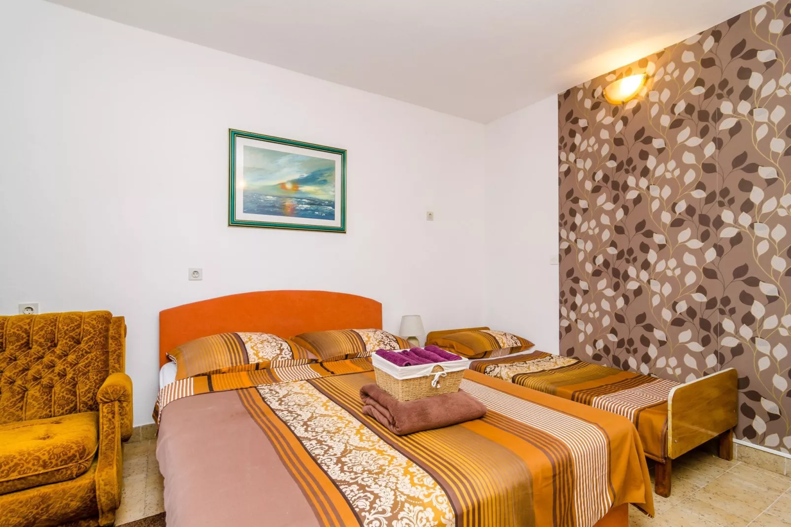 Apartment Bay Of Dreams - Two-Bedroom Apartment with Terrace and Sea View-Bedroom