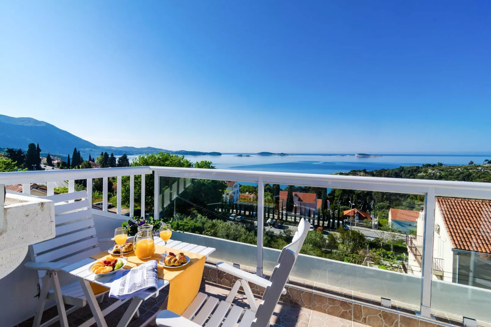Apartments Knego - Two Bedroom Apartment with Balcony and Sea View-Terrace balcony