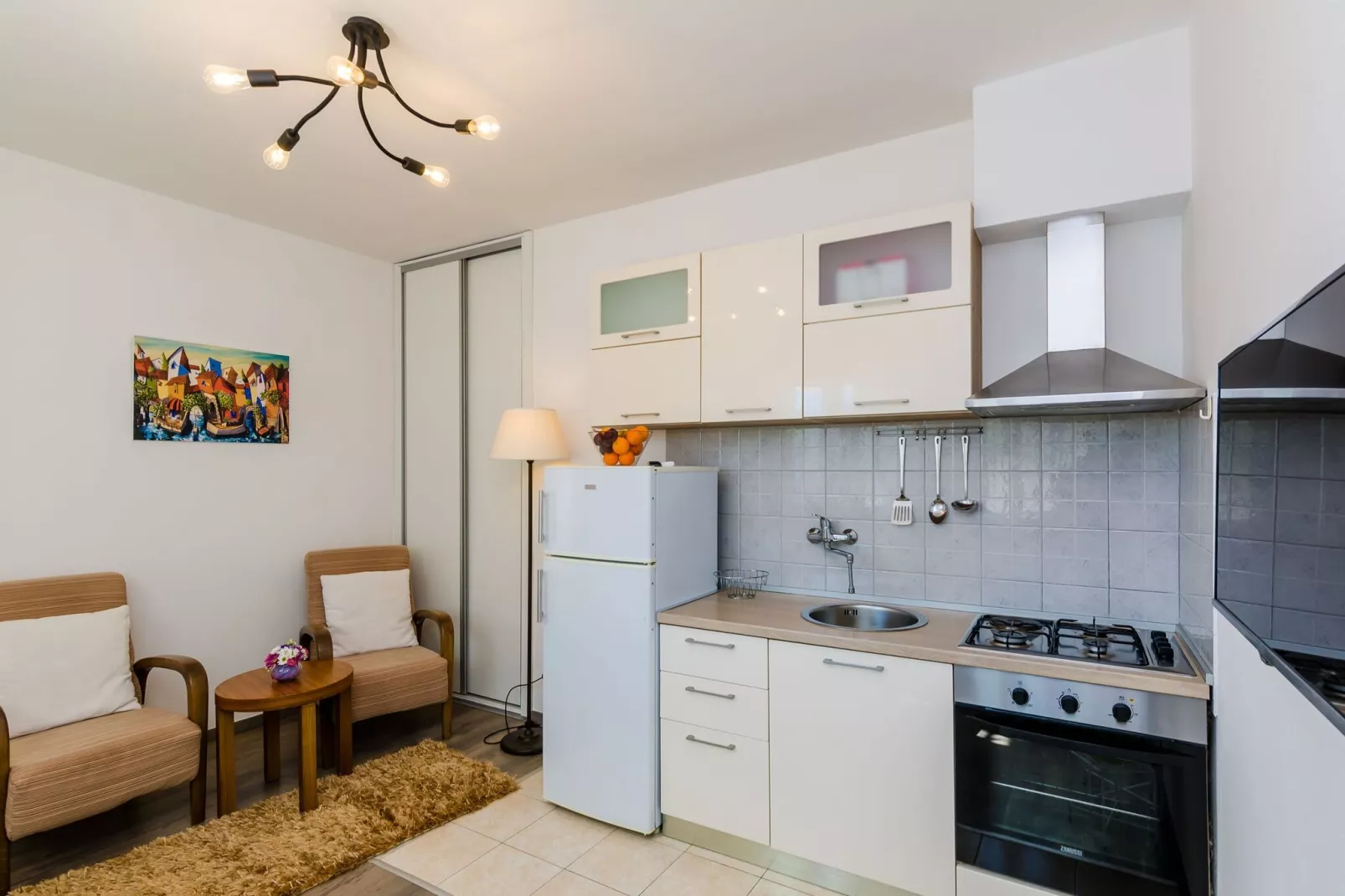 Apartments Knego - One Bedroom Apartment with Balcony and Sea View-Kitchen