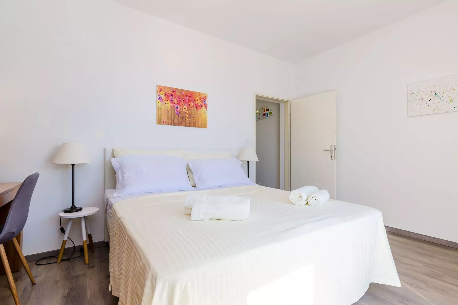 Apartments Knego - One Bedroom Apartment with Balcony and Sea View-Bedroom