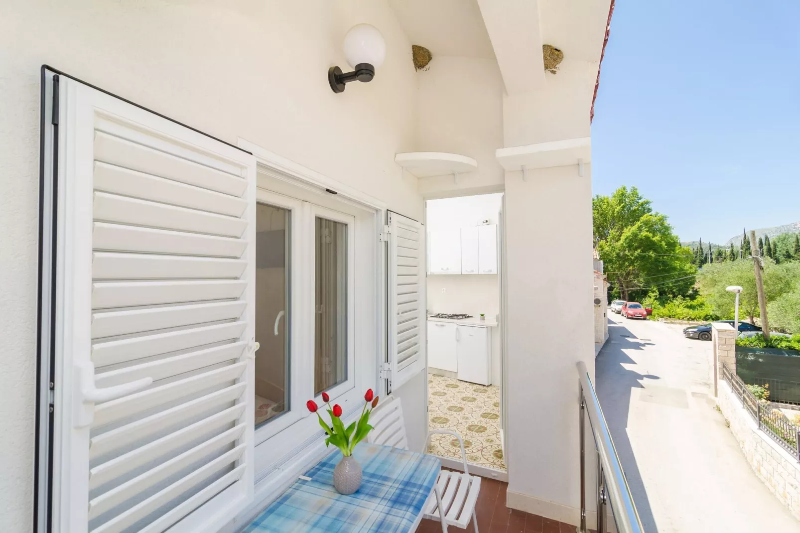 Apartments & Rooms Barišić-Comfort One Bedroom Apartment with Balcony and Garden View (Apt Preko-5)-Terrace balcony