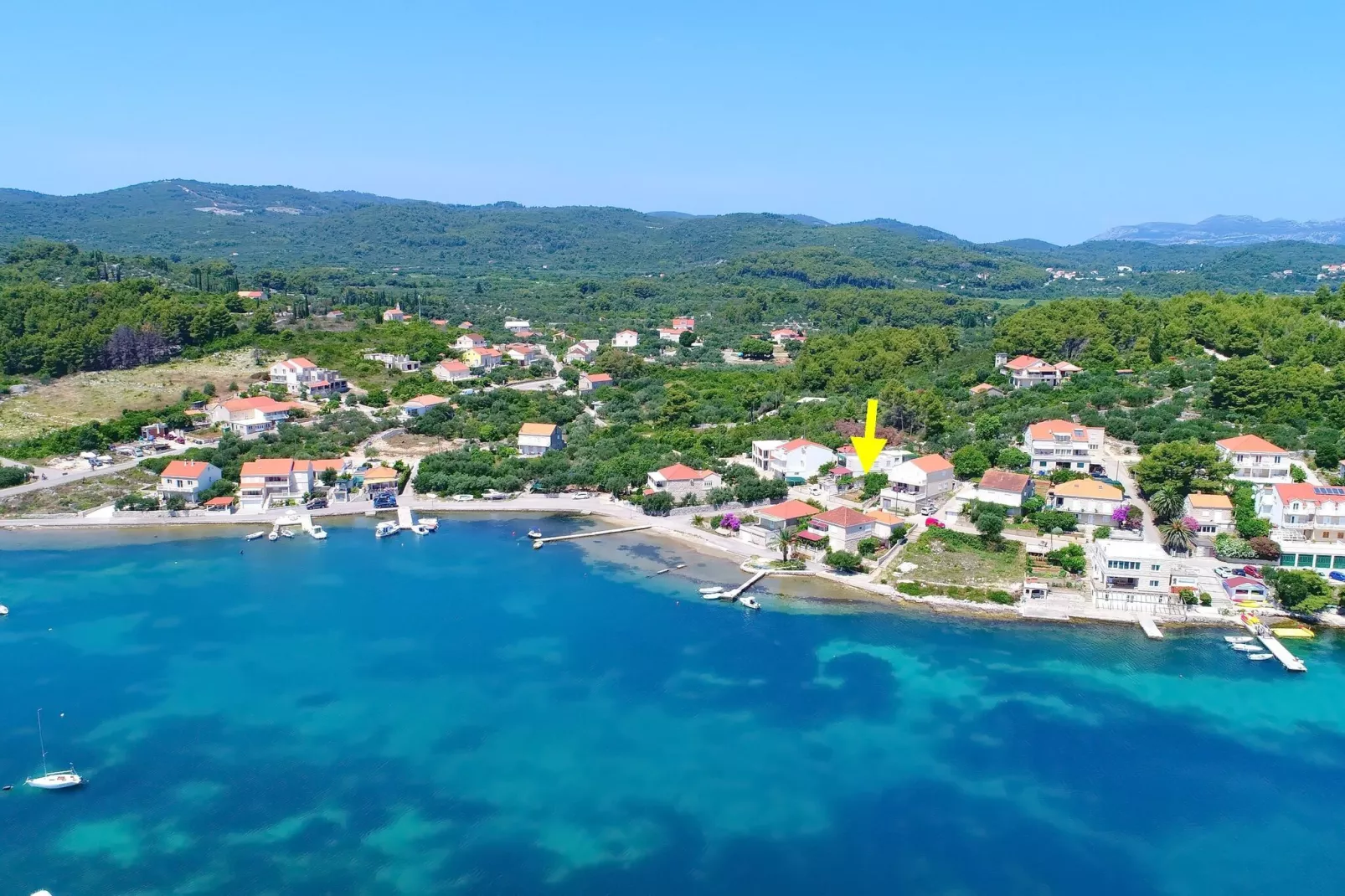Apartments Radojković Lumbarda - Comfort Two Bedroom Apartment with Terrace and Sea View (A2)-View