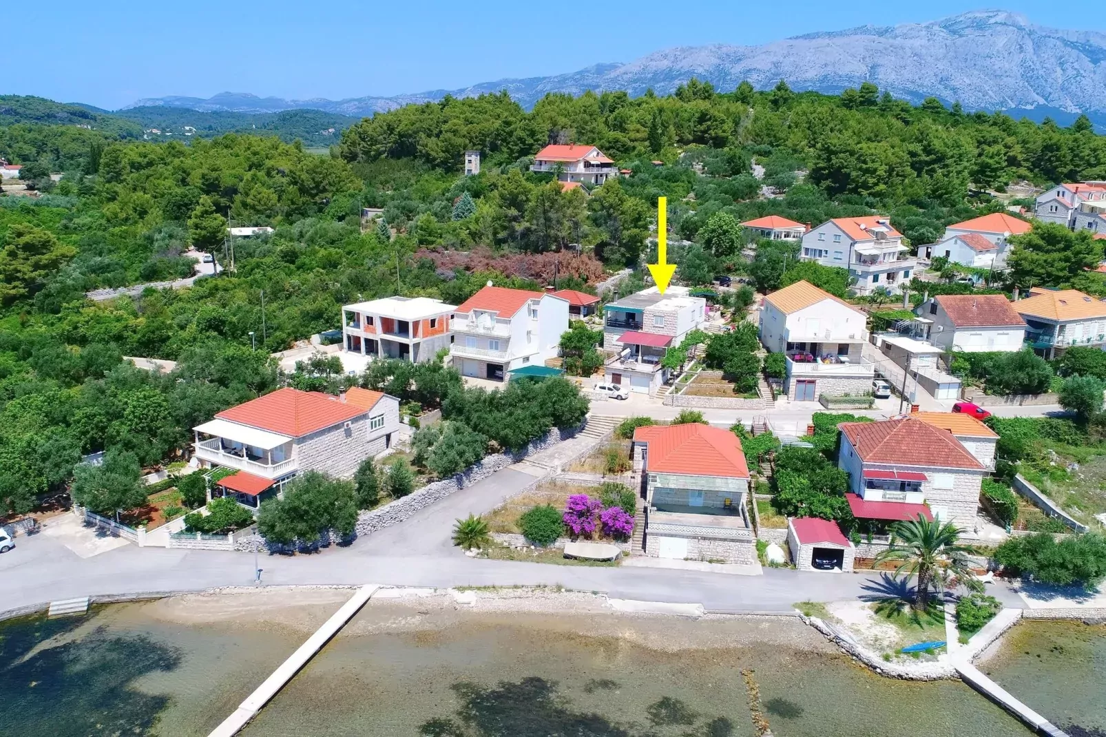 Apartments Radojković Lumbarda - Comfort Two Bedroom Apartment with Terrace and Sea View (A2)-View