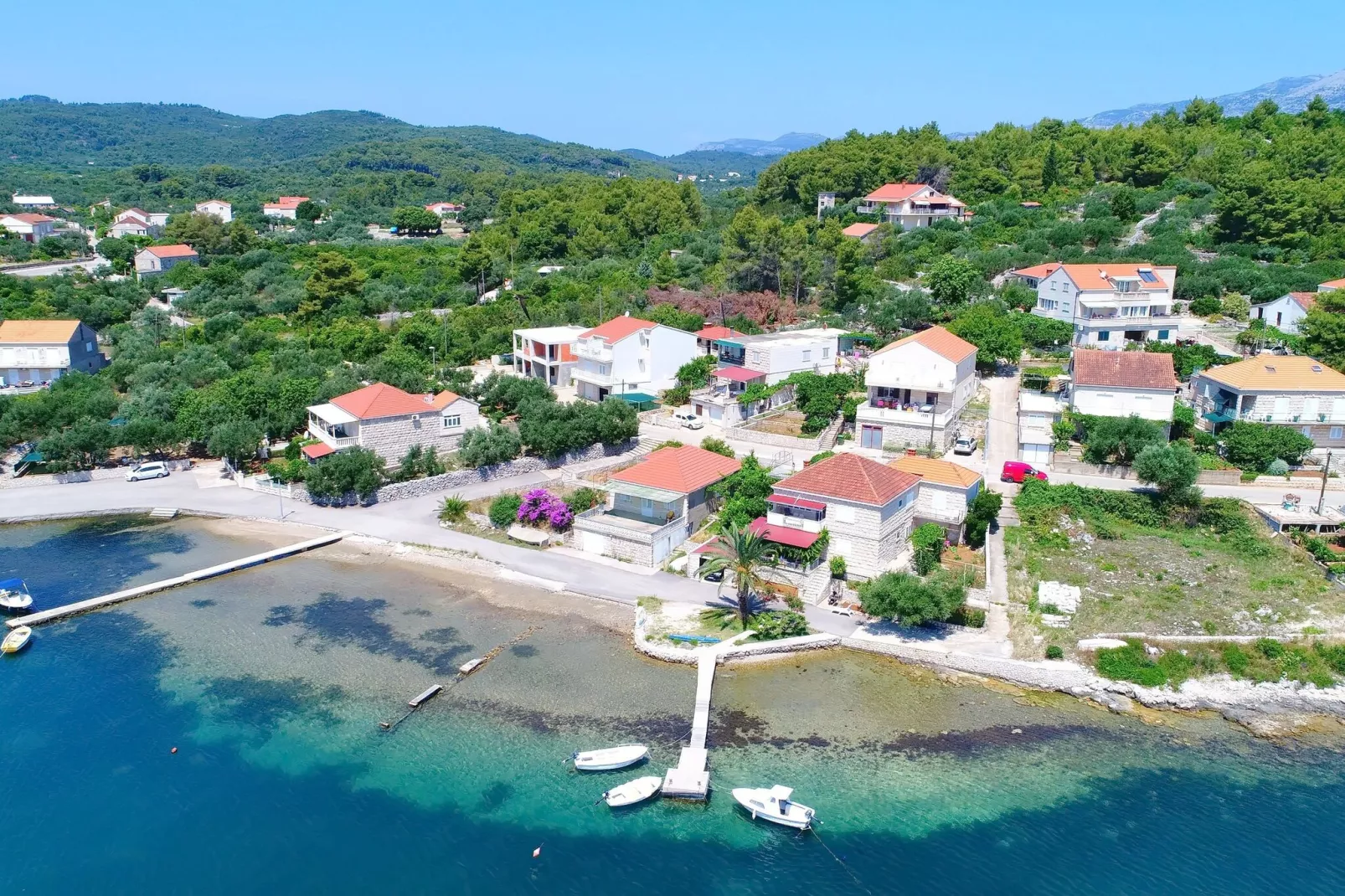 Apartments Radojković Lumbarda - Comfort Two Bedroom Apartment with Terrace and Sea View (A2)-View
