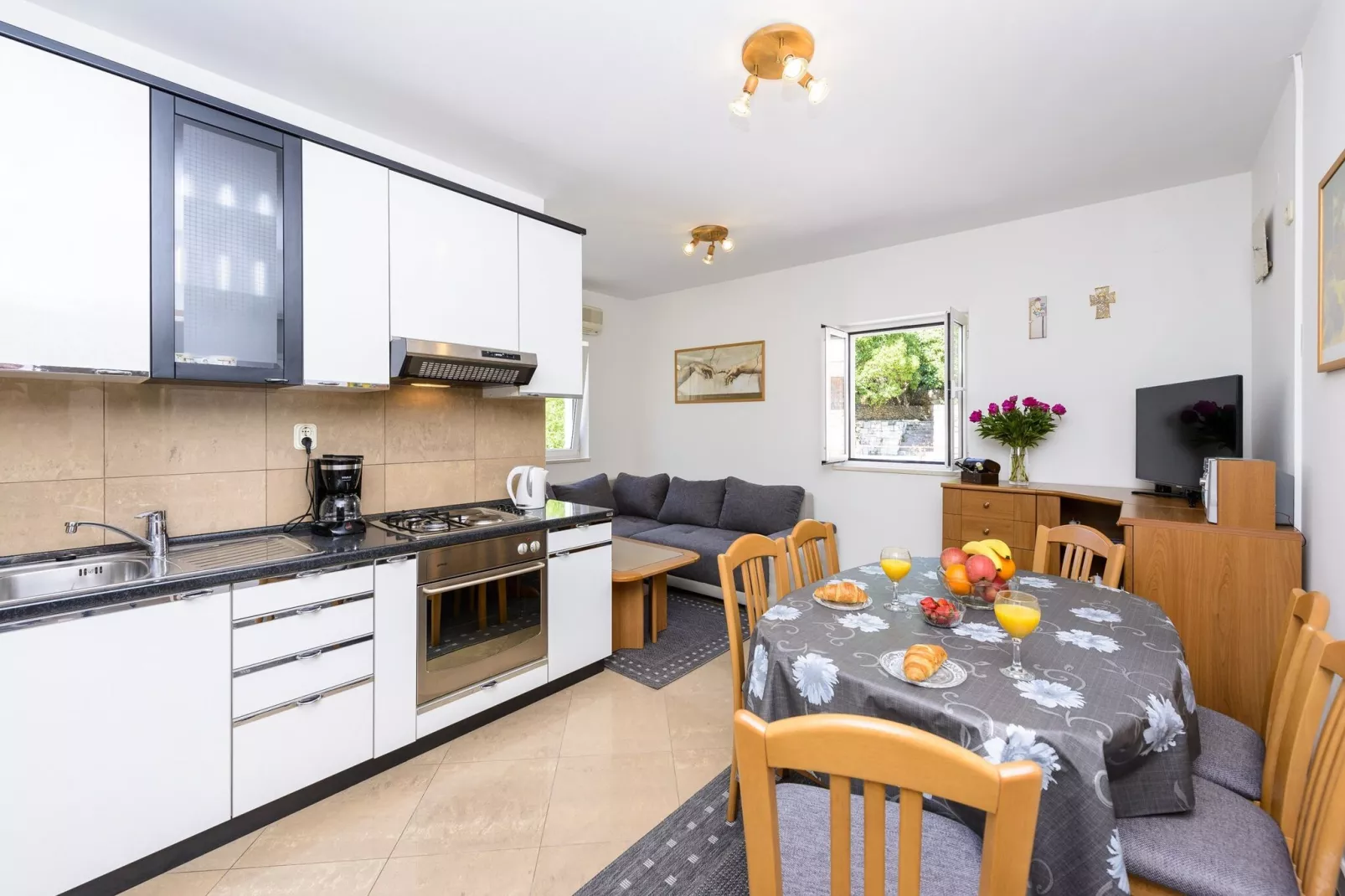Apartment Tija - Two Bedroom Apartment with Balcony and Partial Sea View(A4+2)-Dining room