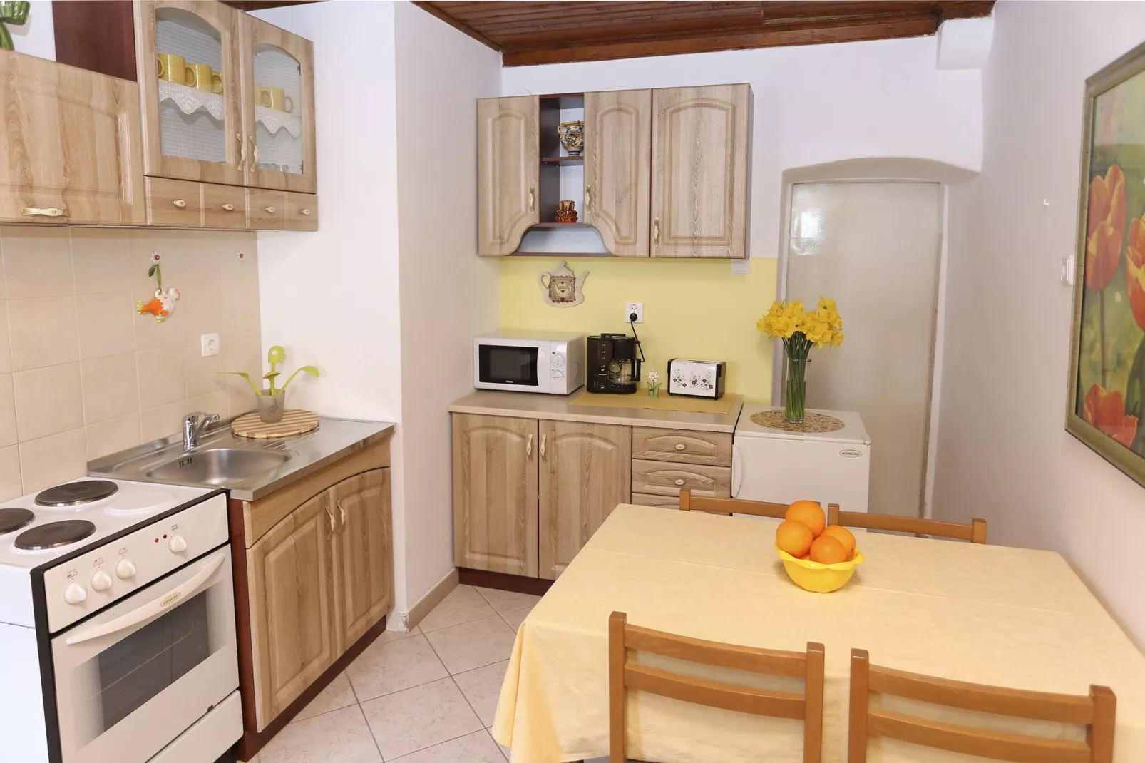 Apartment&Rooms Savonari - Two Bedroom  Studio Apartment with Terrace-Kitchen