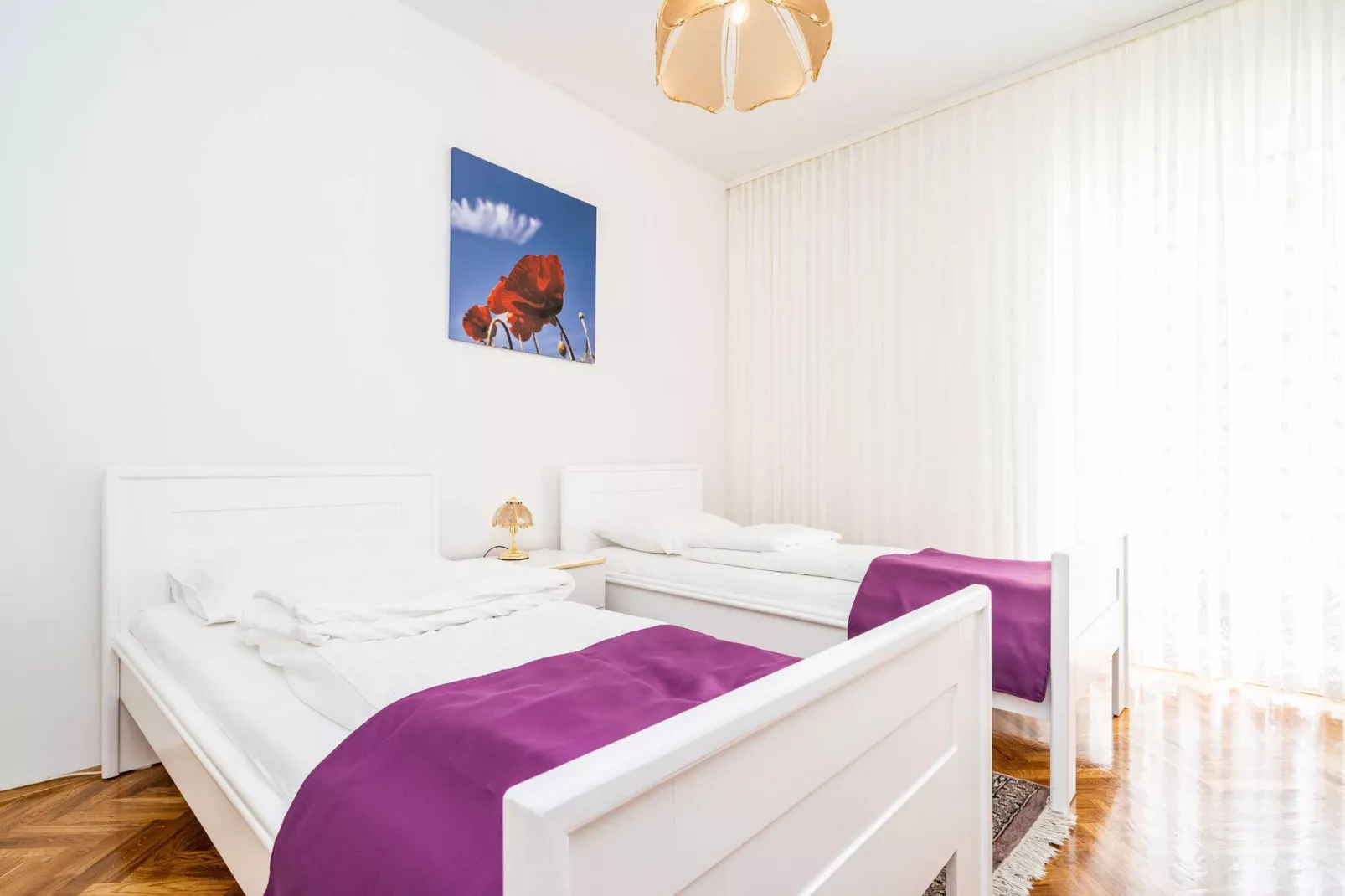 Apartments Peco - Three Bedroom Apartment with Balcony and Sea View-Chambre