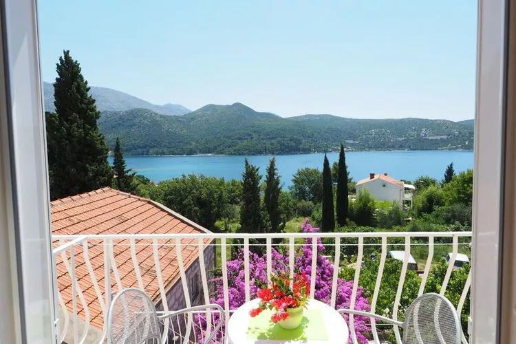 Apartments & Room Eva Slano - Double Room with Balcony and Sea View (Kamara)-Balcon-terrasse