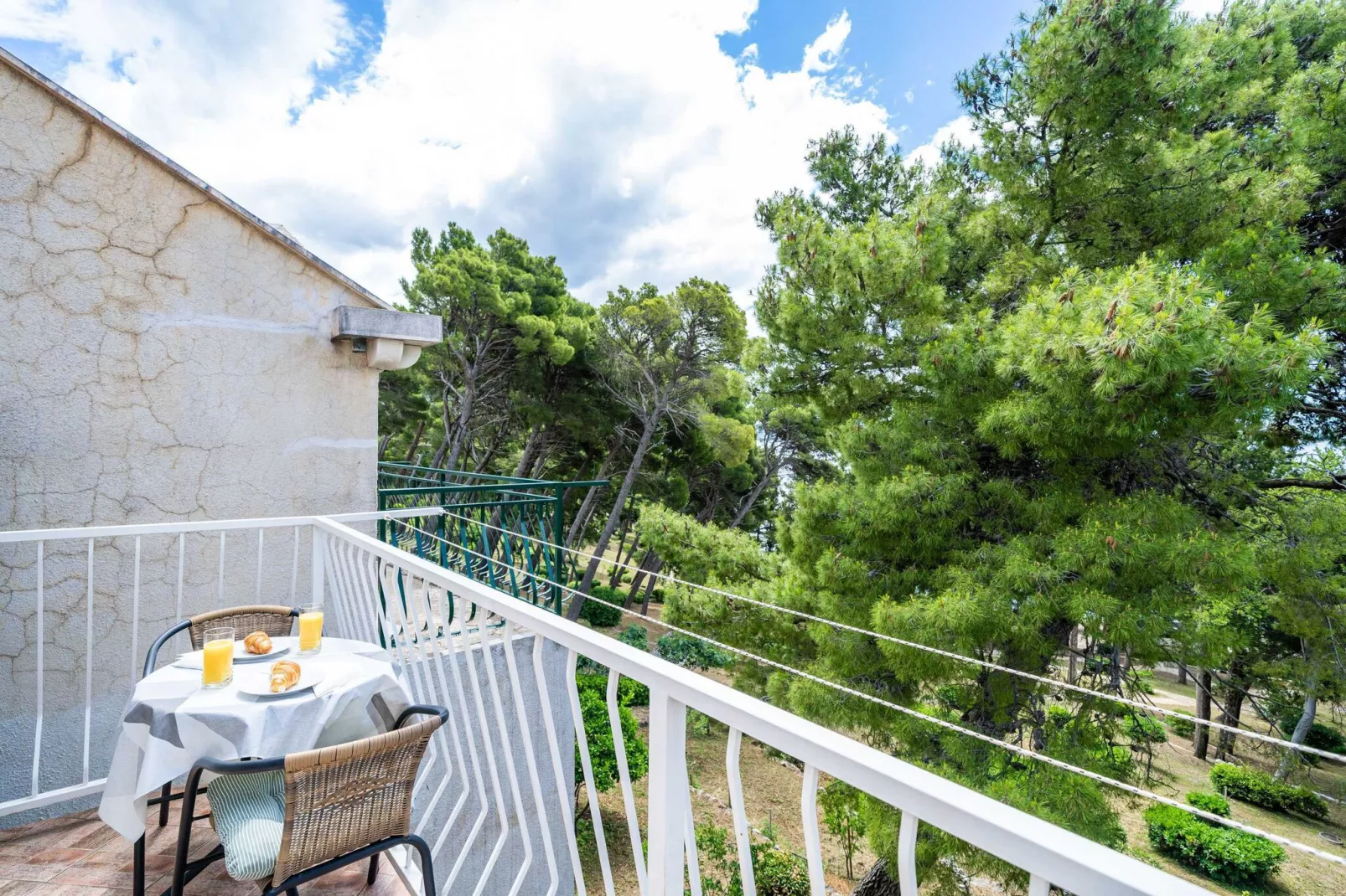 Apartment & Rooms Papa - Superior Double or Twin Room with Balcony and Partial Sea View (Soba 1)-Terrace balcony