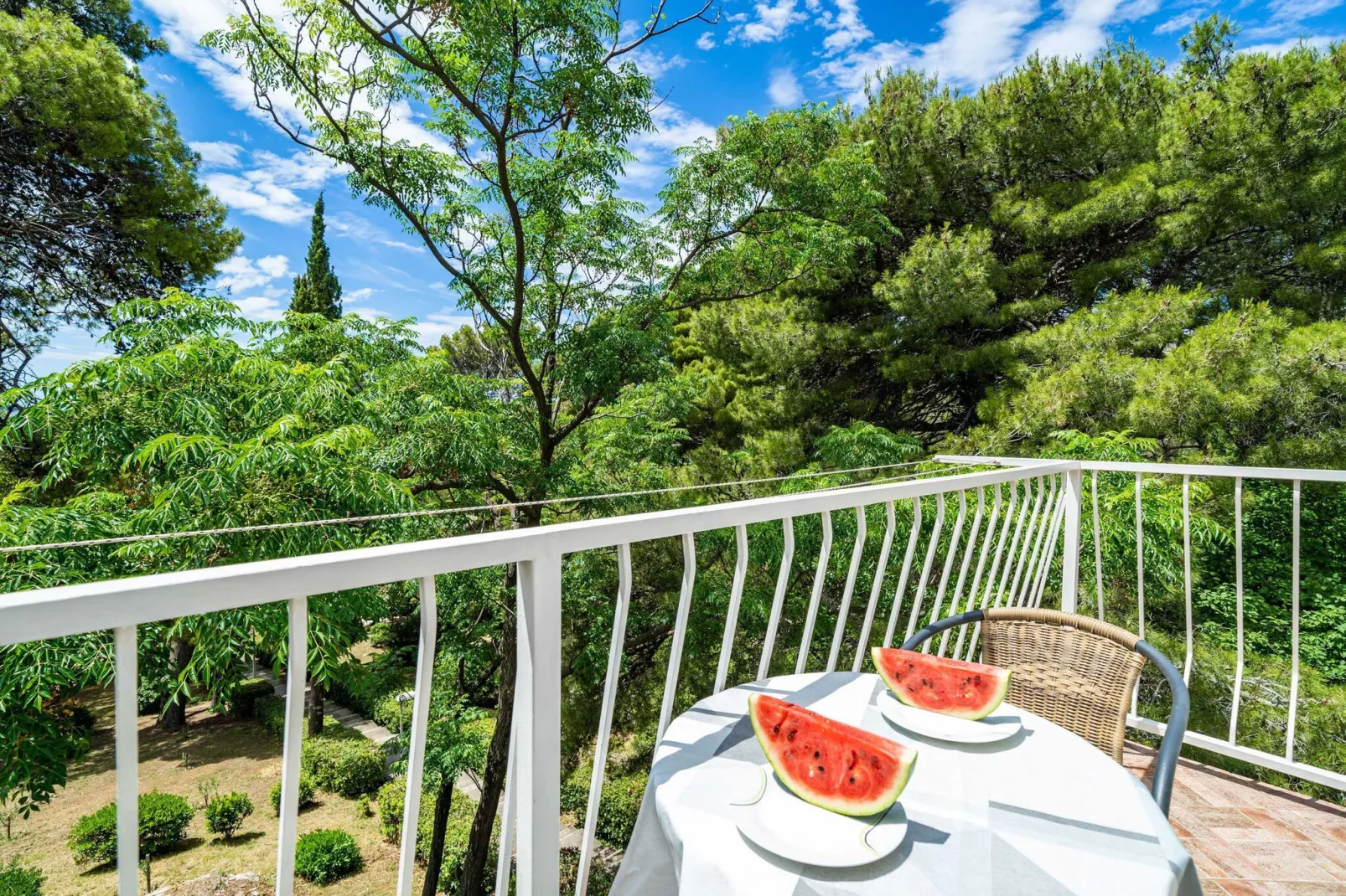 Apartment & Rooms Papa - Premium Double or Twin Room with Balcony and Partial Sea View (Soba 2)-Terrace balcony