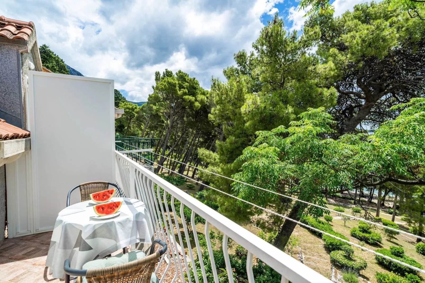 Apartment & Rooms Papa - Premium Double or Twin Room with Balcony and Partial Sea View (Soba 2)-Terrace balcony