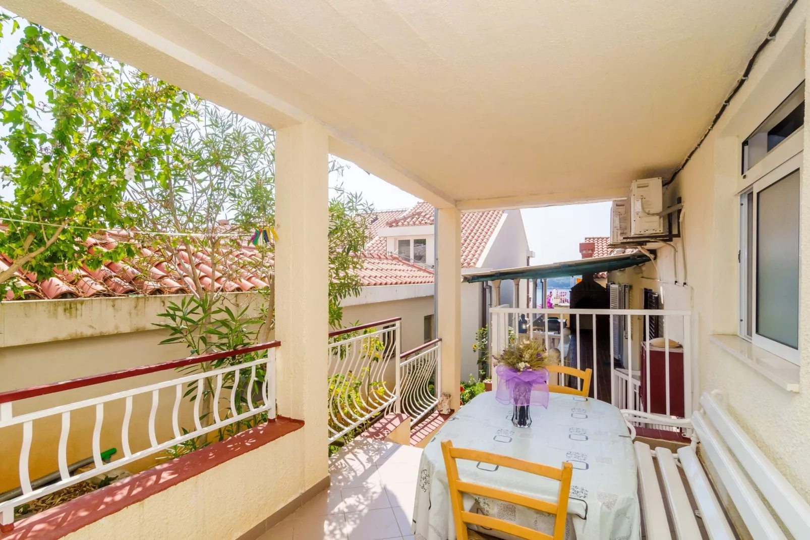 Apartments Rašica Molunat- Two Bedroom Suite with Patio and Sea View (Dupla soba)-Terrace balcony