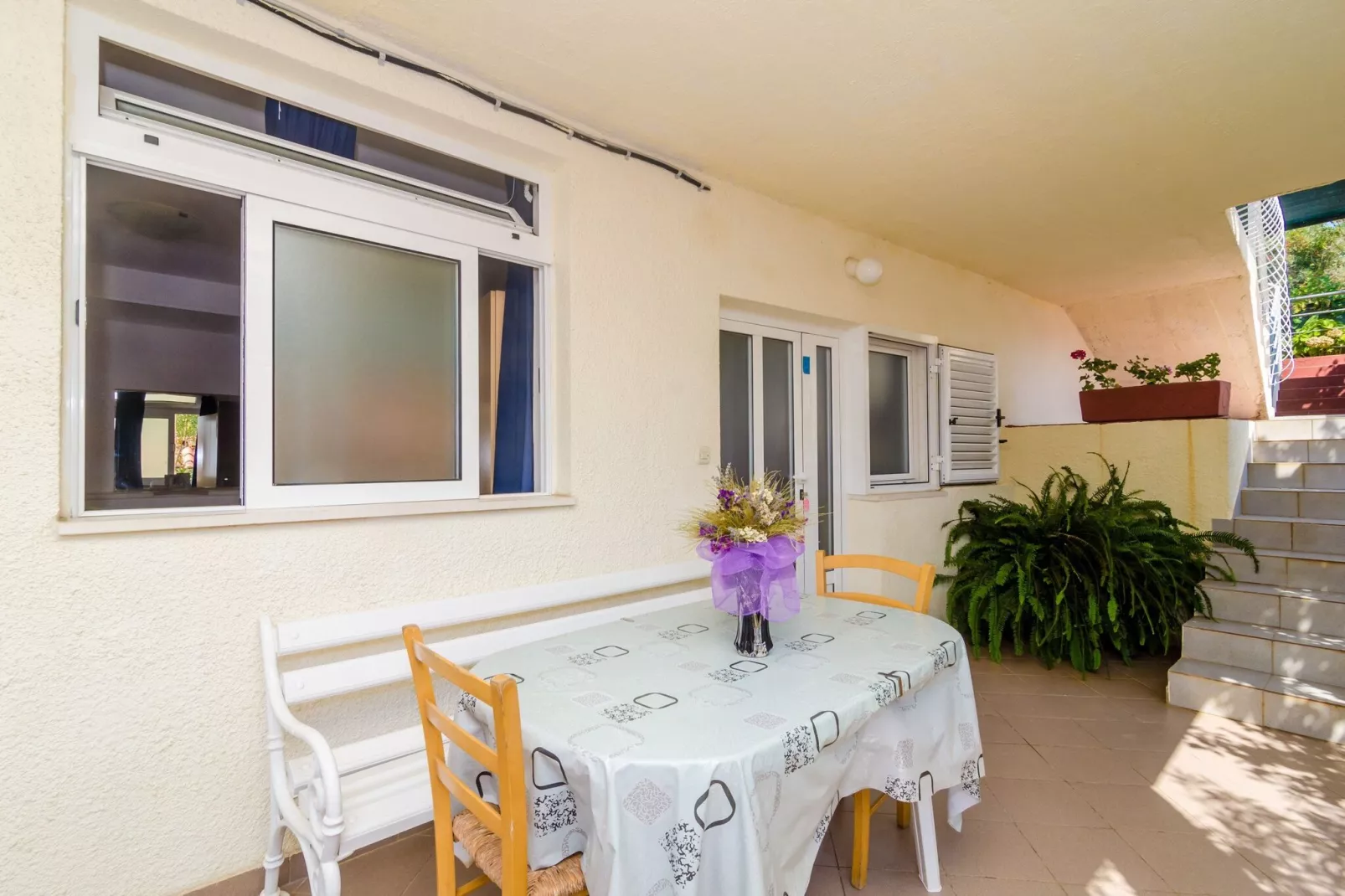 Apartments Rašica Molunat- Two Bedroom Suite with Patio and Sea View (Dupla soba)-Terrace balcony