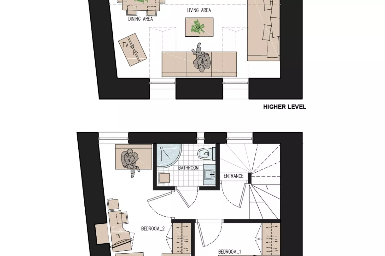 Apartments Foteza - Duplex Two Bedroom Apartment (Second\/ Third Floor)-Indoor