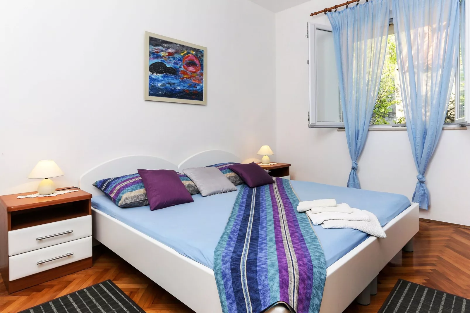 Apartments Lina - Three Bedroom Apartment with Two Balconies and Sea View (A2)-Bedroom
