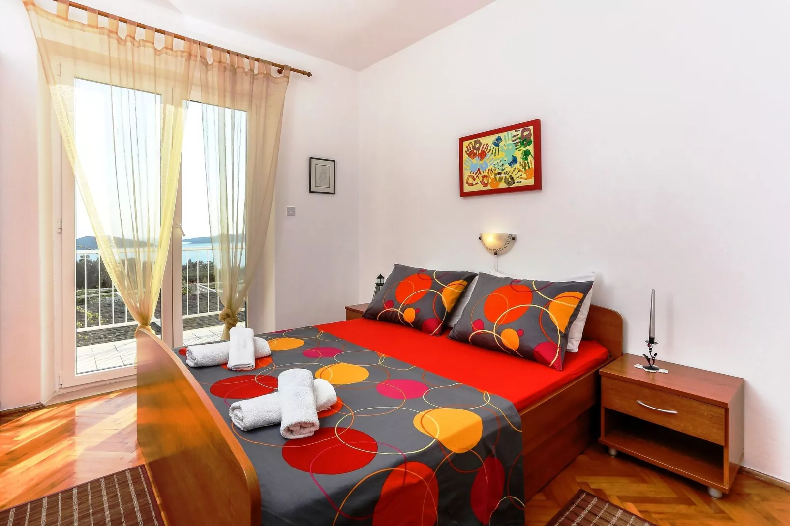 Apartments Lina - Three Bedroom Apartment with Two Balconies and Sea View (A2)-Bedroom