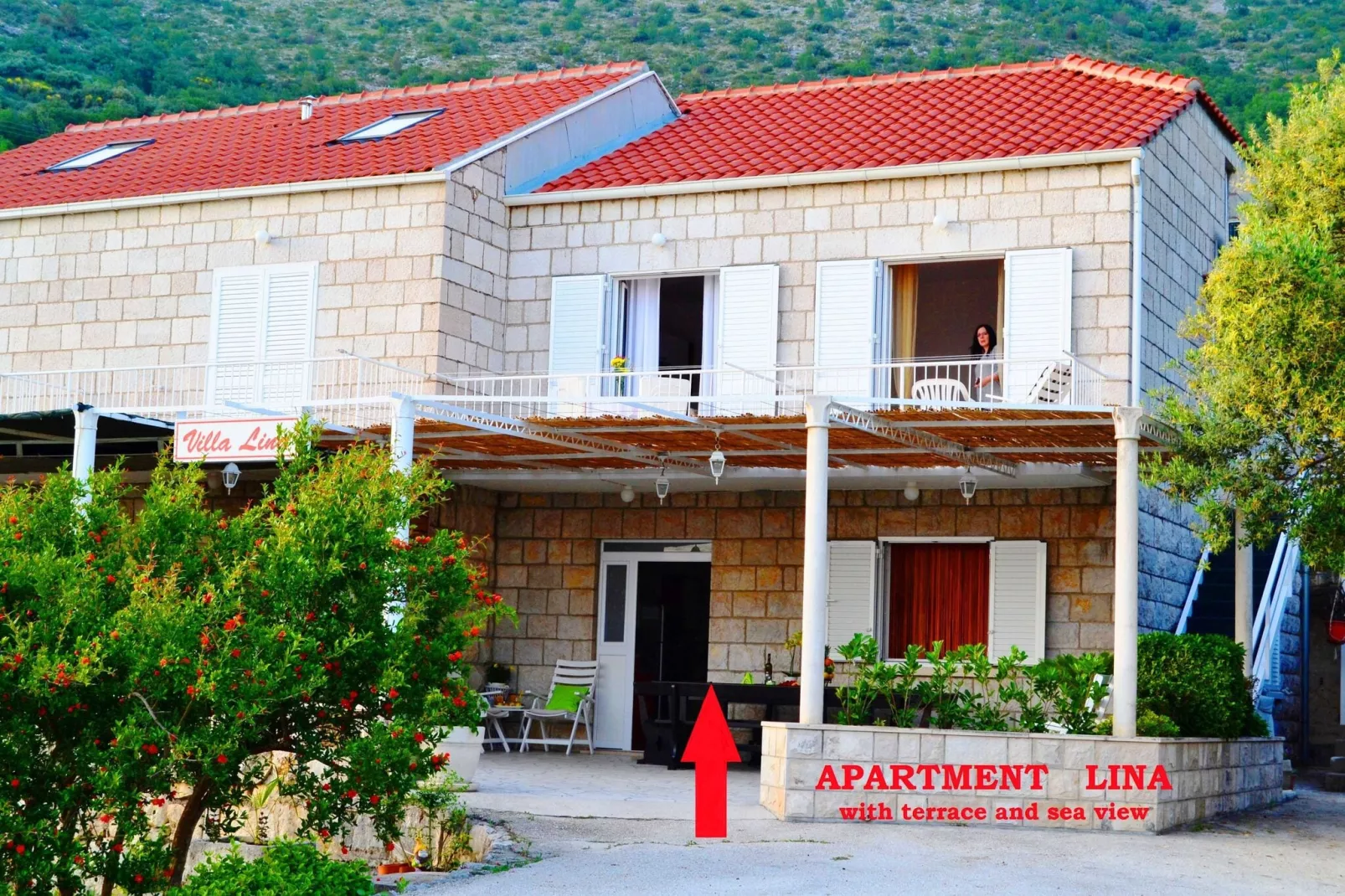 Apartments Lina - Three Bedroom Apartment with Two Balconies and Sea View (A2)-Outdoor