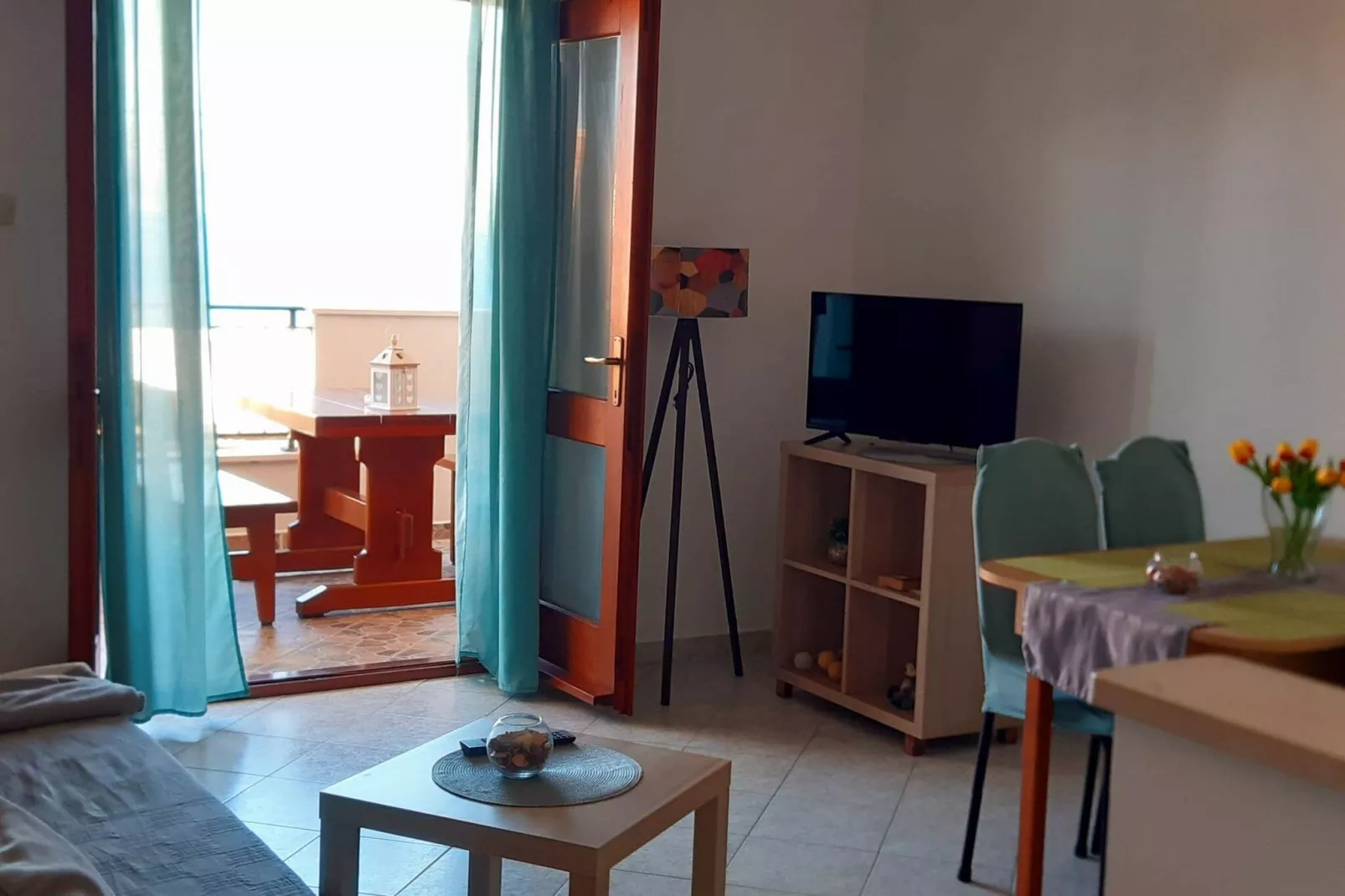 Apartments Cumbelic - One Bedroom Apartment with Balcony and Sea View A1-Salle à manger