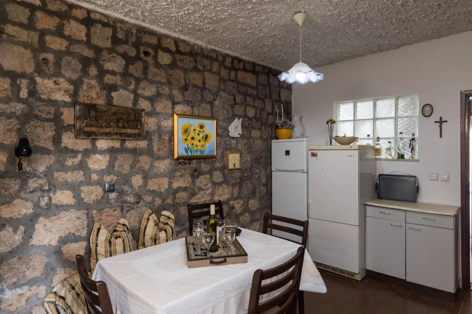 Rooms Tupina by Paulina - Standard Double Room with Balcony and Sea View (Room 3)-Kitchen