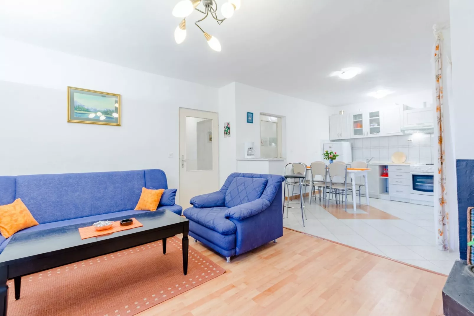 Apartment Sea Star - Three-Bedroom Apartment with Pool and Sea View-Wohnzimmer
