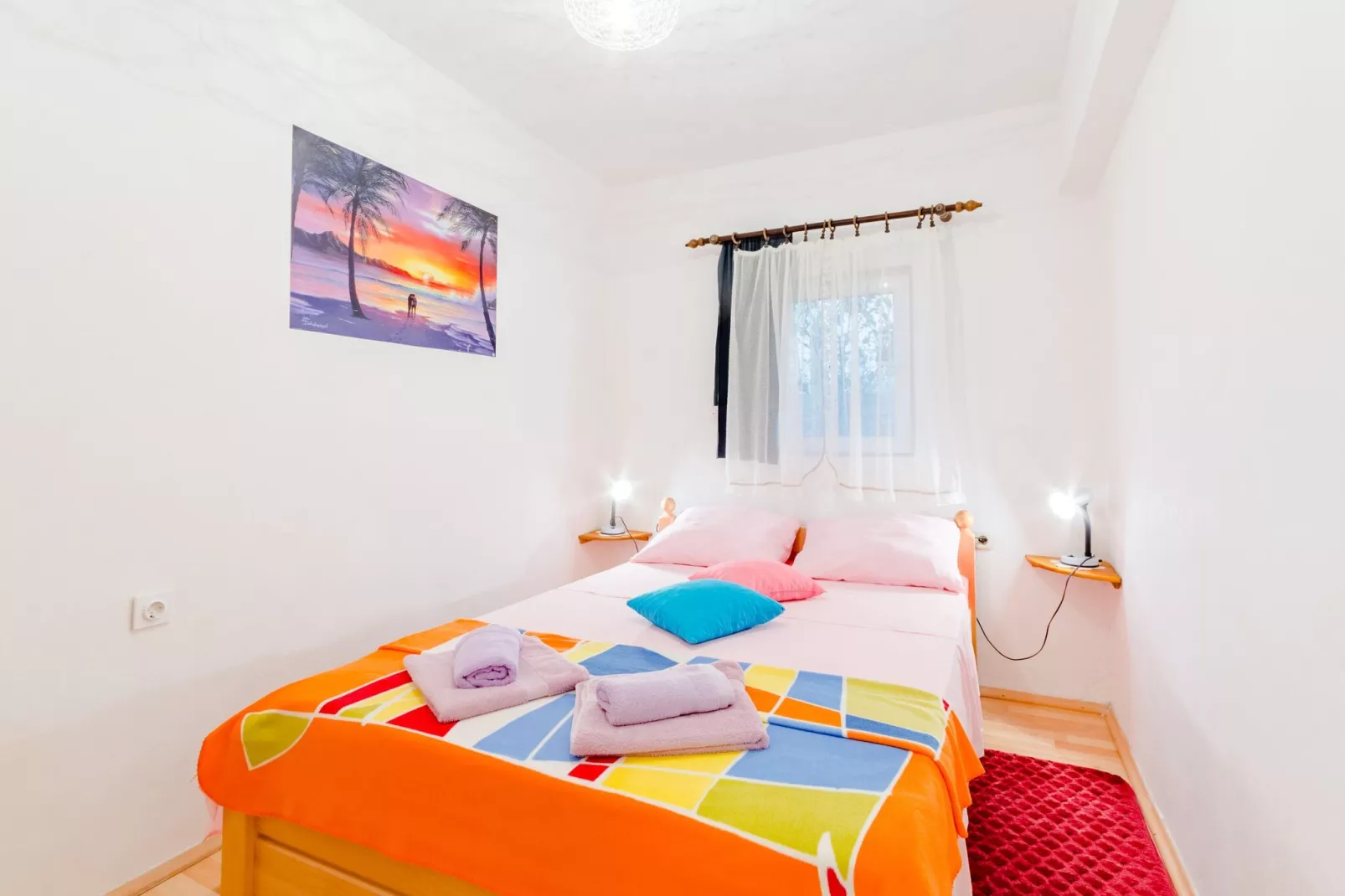 Apartment Sea Star - Three-Bedroom Apartment with Pool and Sea View-Schlafzimmer