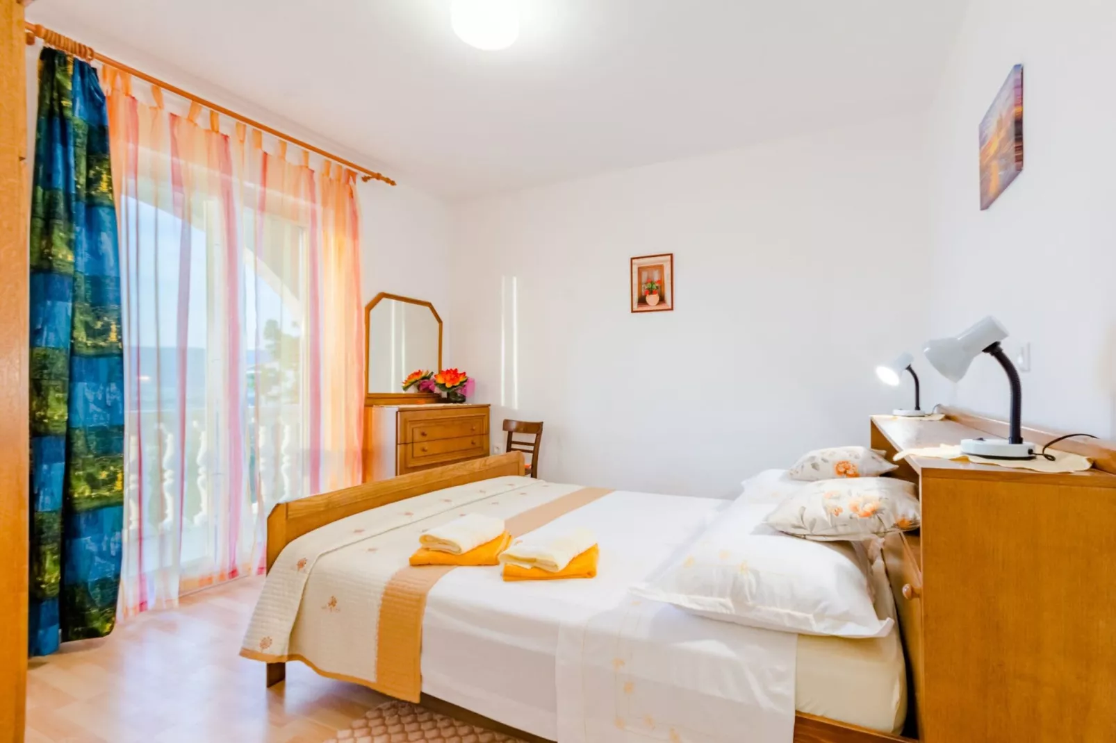 Apartment Sea Star - Three-Bedroom Apartment with Pool and Sea View-Schlafzimmer