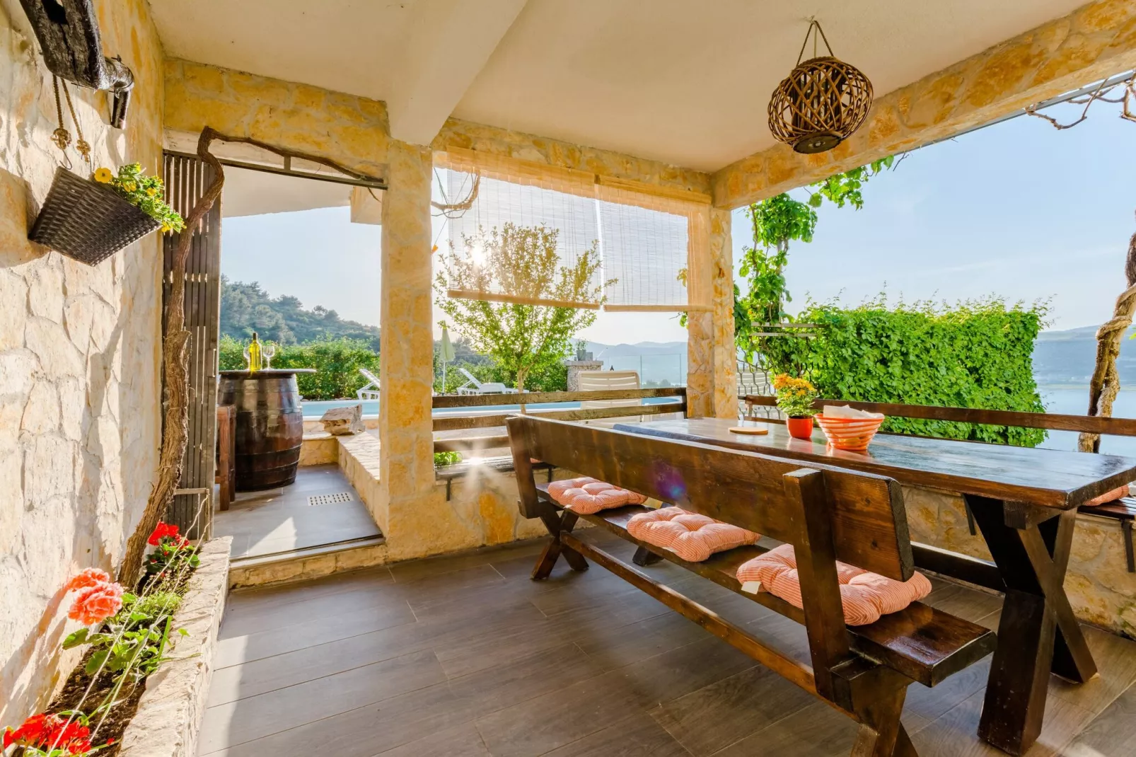 Apartment Sea Star - Three-Bedroom Apartment with Pool and Sea View-Terrasse