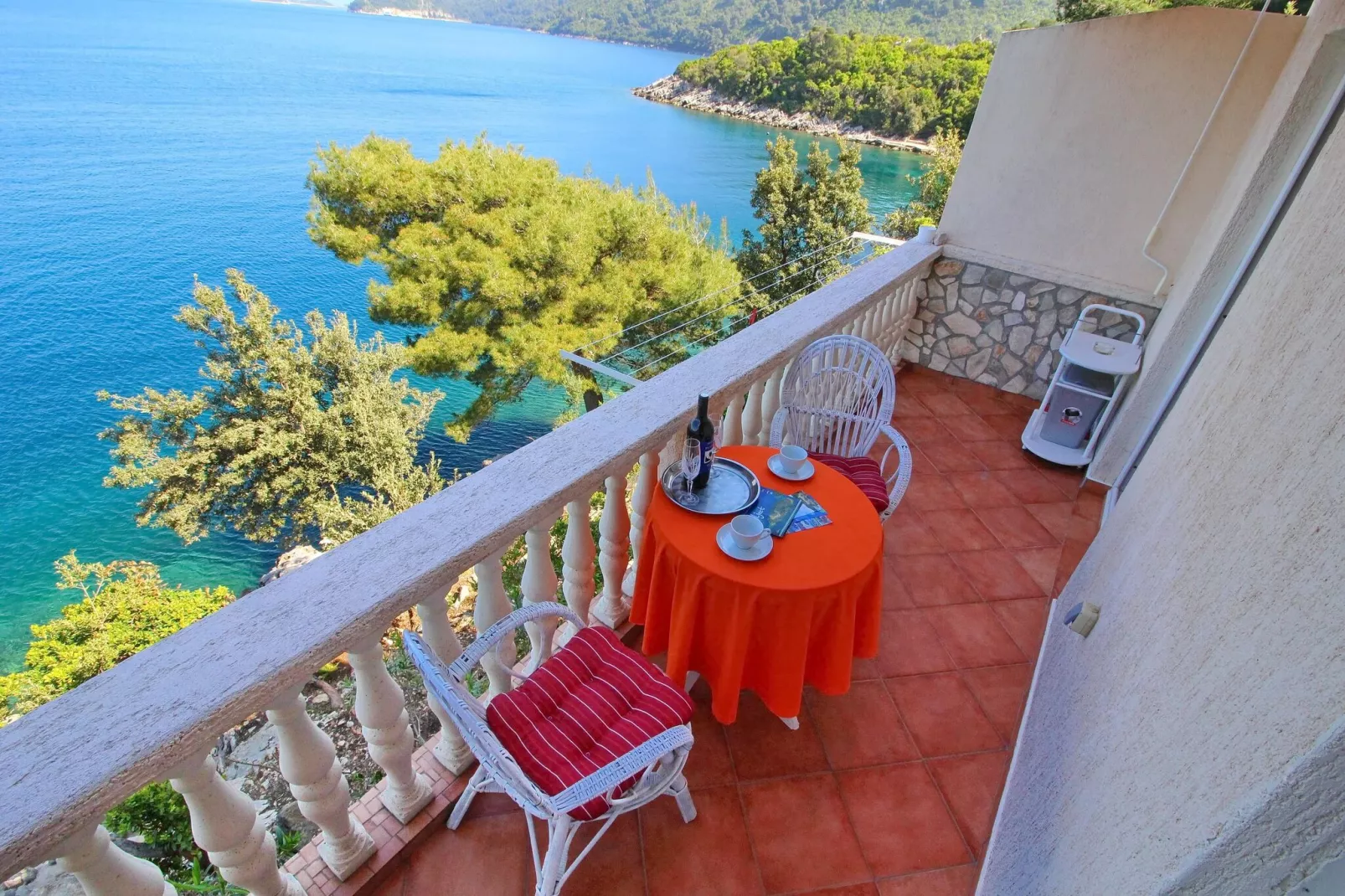 Apartments Filipović - Comfort One-Bedroom Apartment with Balcony and Sea View (A2)-Terrace balcony