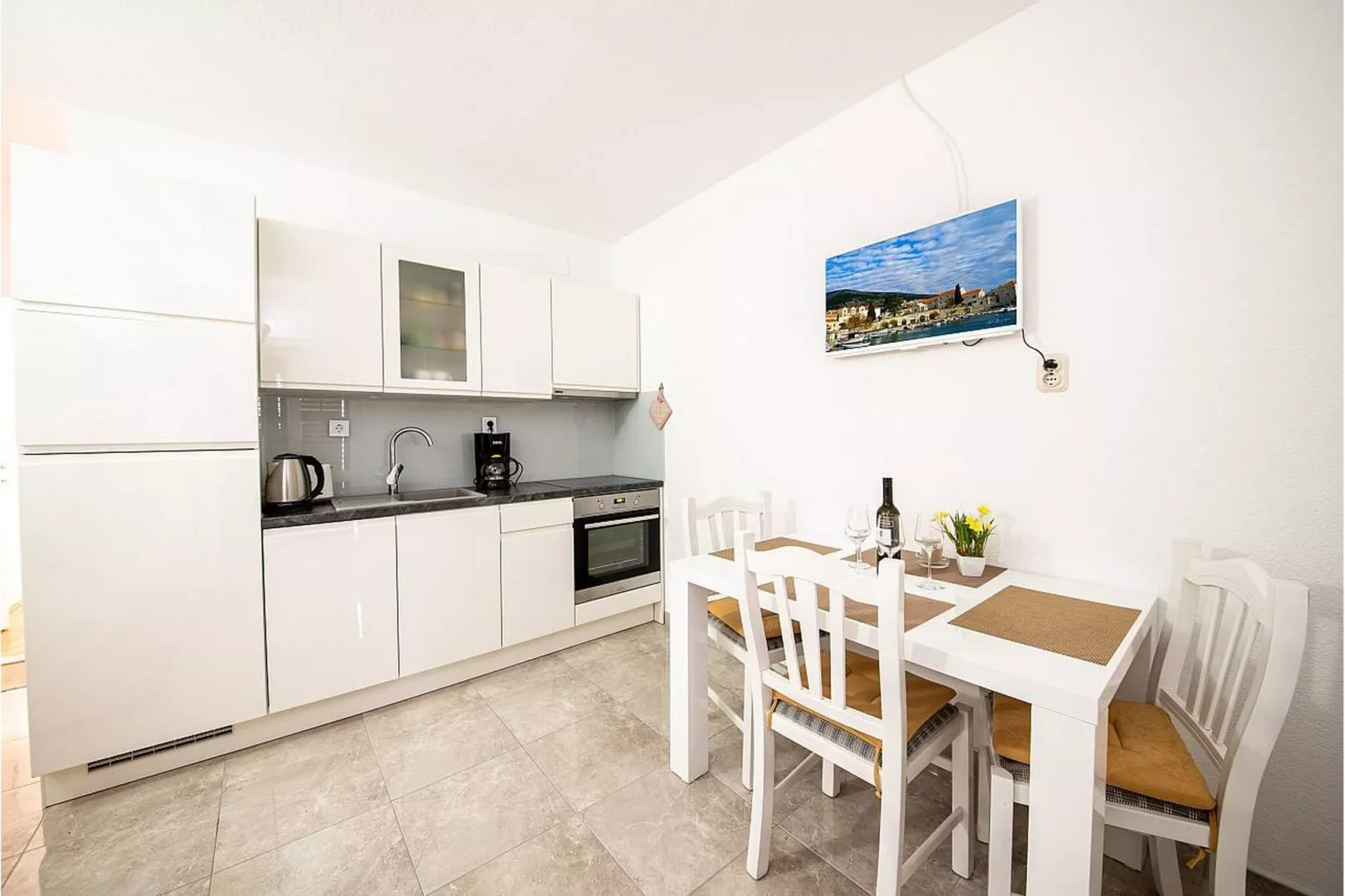 Apartments Magdalena - Standard Apartment with Terrace and Sea View (A2)-Küche
