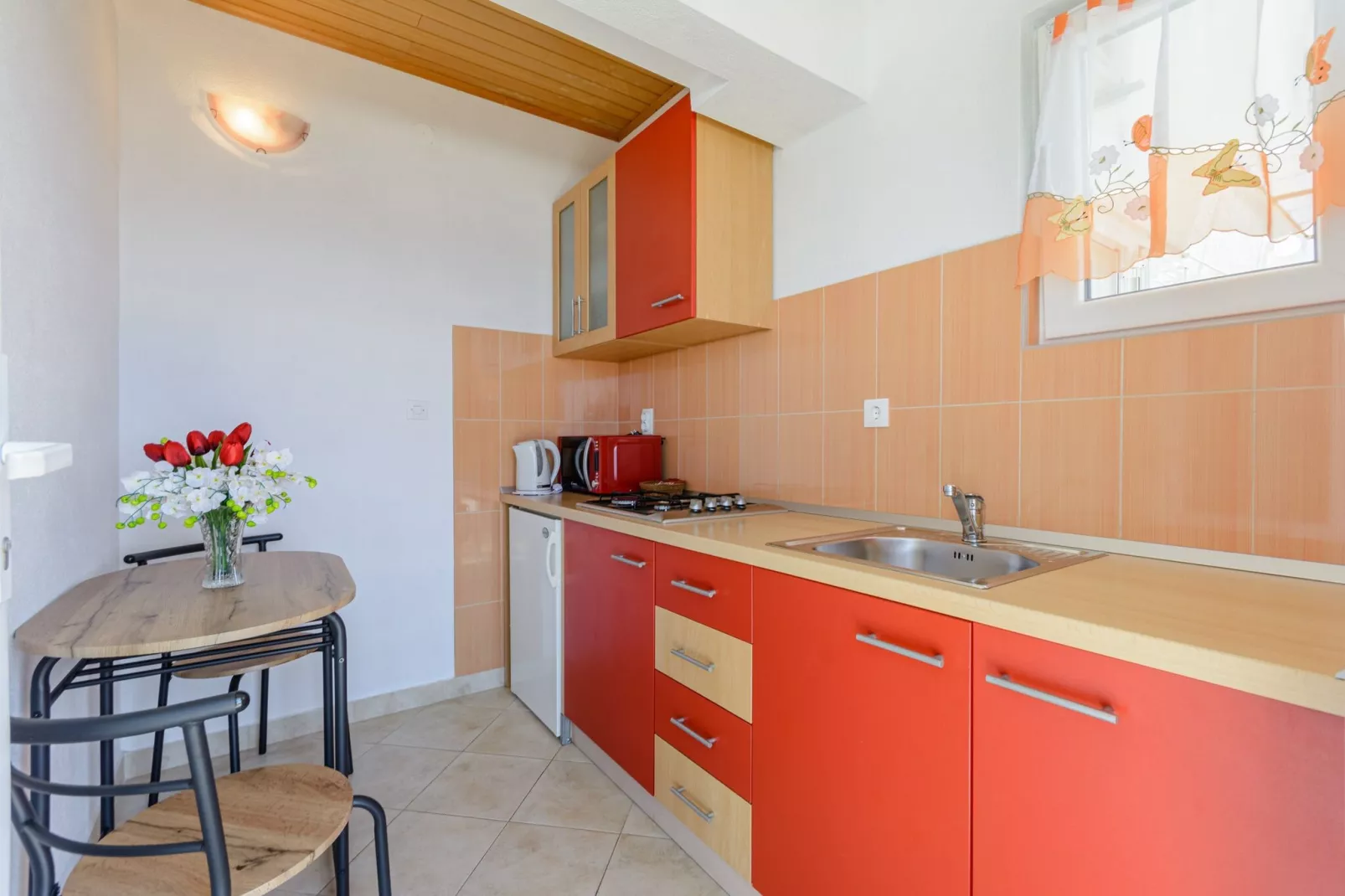 Rooms Sani- Double Room with Terrace and Sea View (S2)-Kitchen
