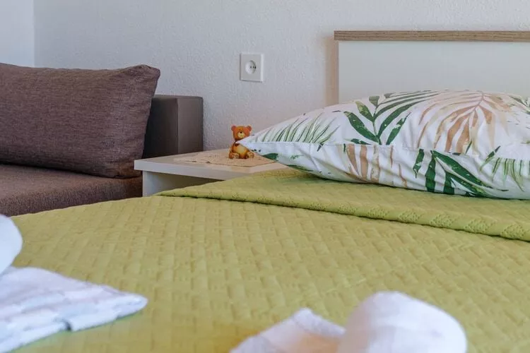 Rooms Sani- Double Room with Terrace and Sea View (S2)-Bedroom