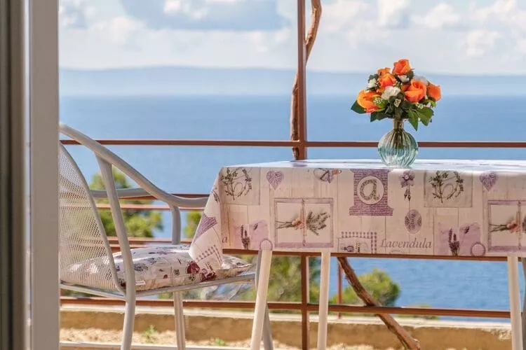 Rooms Sani- Double Room with Terrace and Sea View (S2)-Terrace