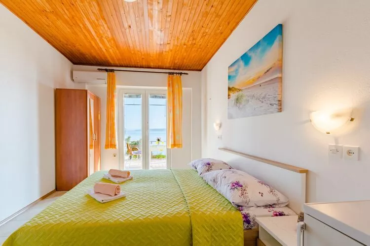 Rooms Sani - Double Room with Terrace and Sea View (S3)-Schlafzimmer
