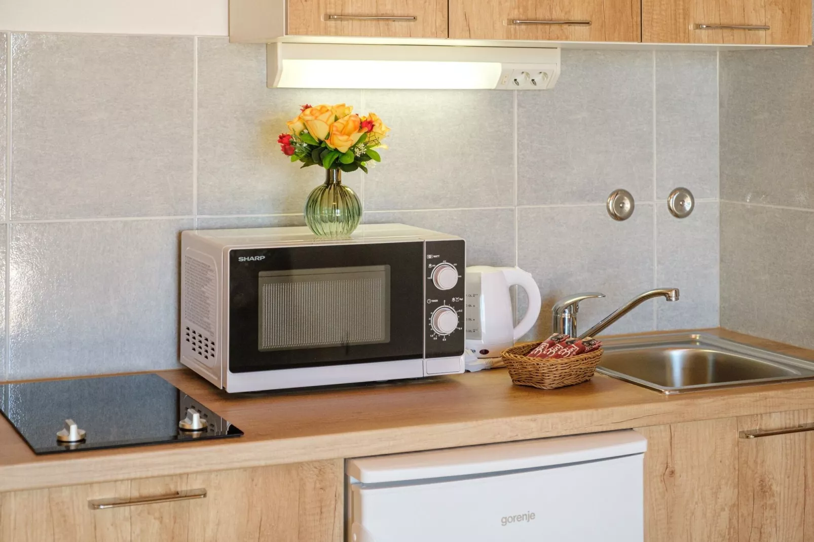 Rooms Sani - Double Room with Terrace and Sea View (S1)-Kitchen
