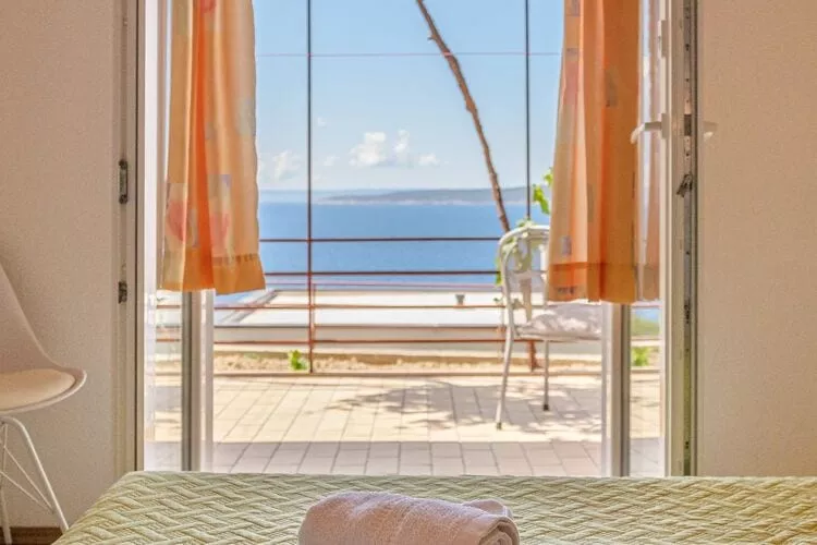 Rooms Sani - Double Room with Terrace and Sea View (S1)-Bedroom