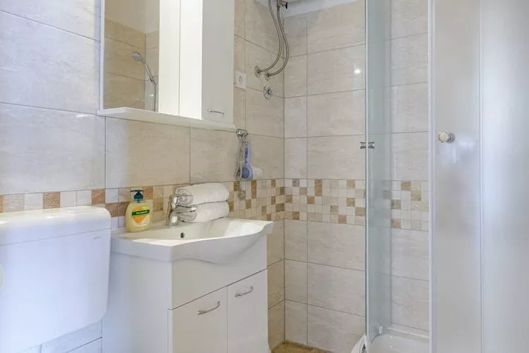 Rooms Sani - Double Room with Terrace and Sea View (S1)-Bathroom