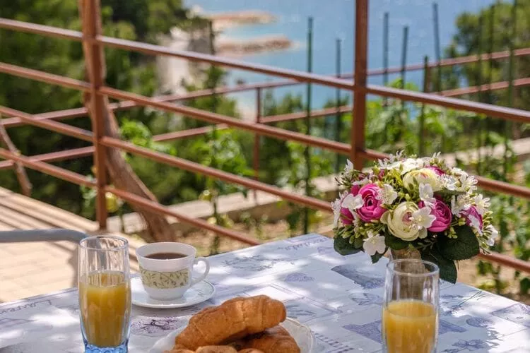 Rooms Sani - Double Room with Terrace and Sea View (S1)-Terrace
