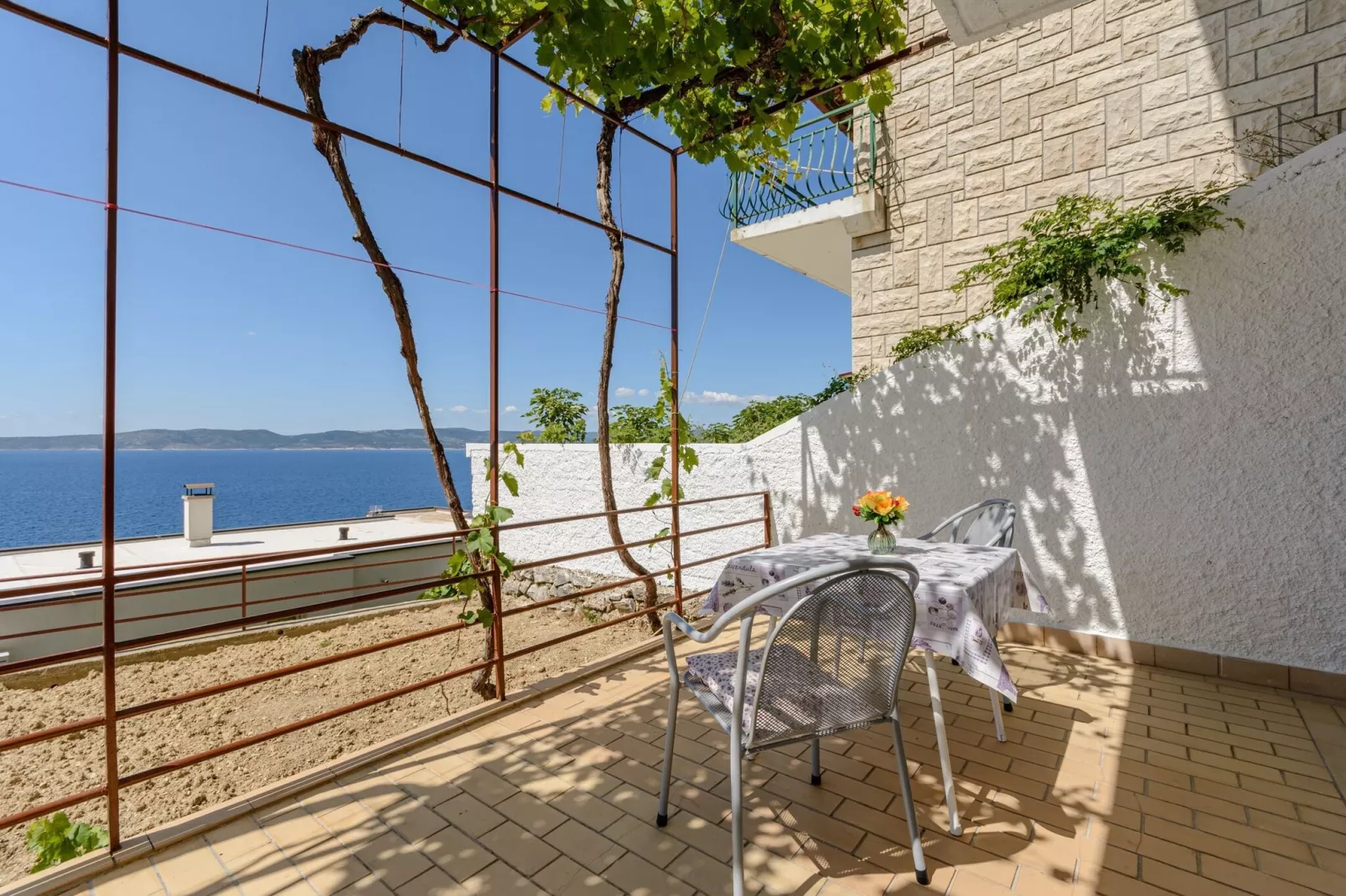 Rooms Sani - Double Room with Terrace and Sea View (S1)-Terrace