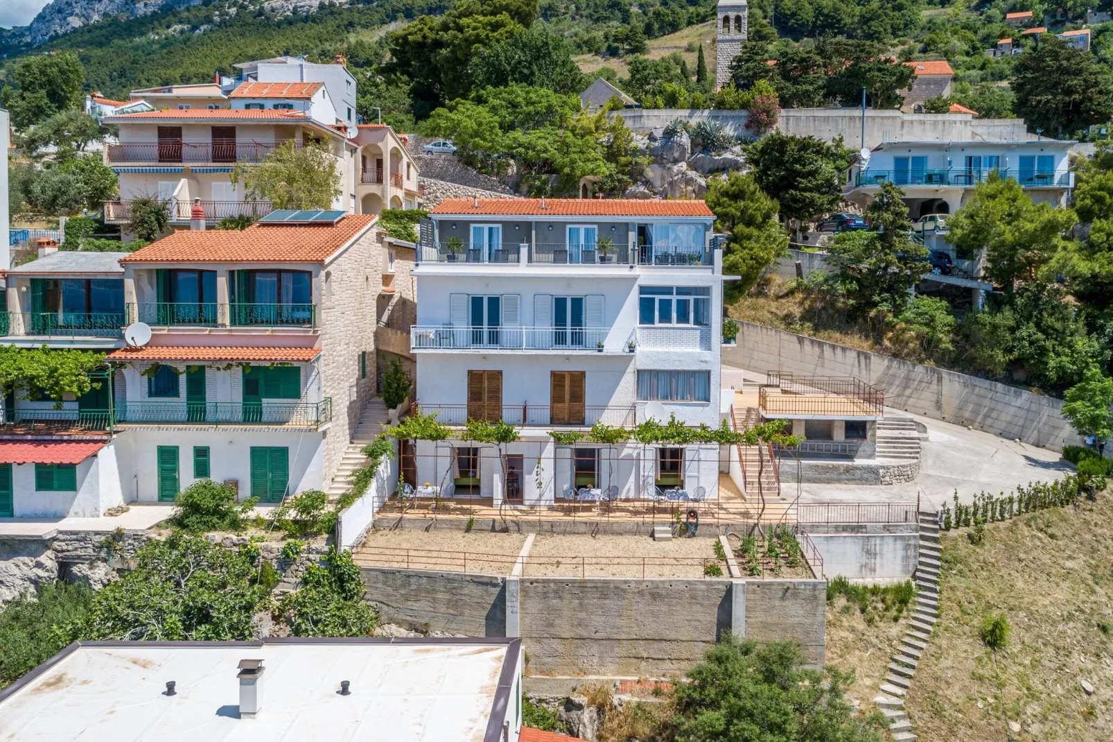 Rooms Sani - Double Room with Terrace and Sea View (S1)-Outdoor
