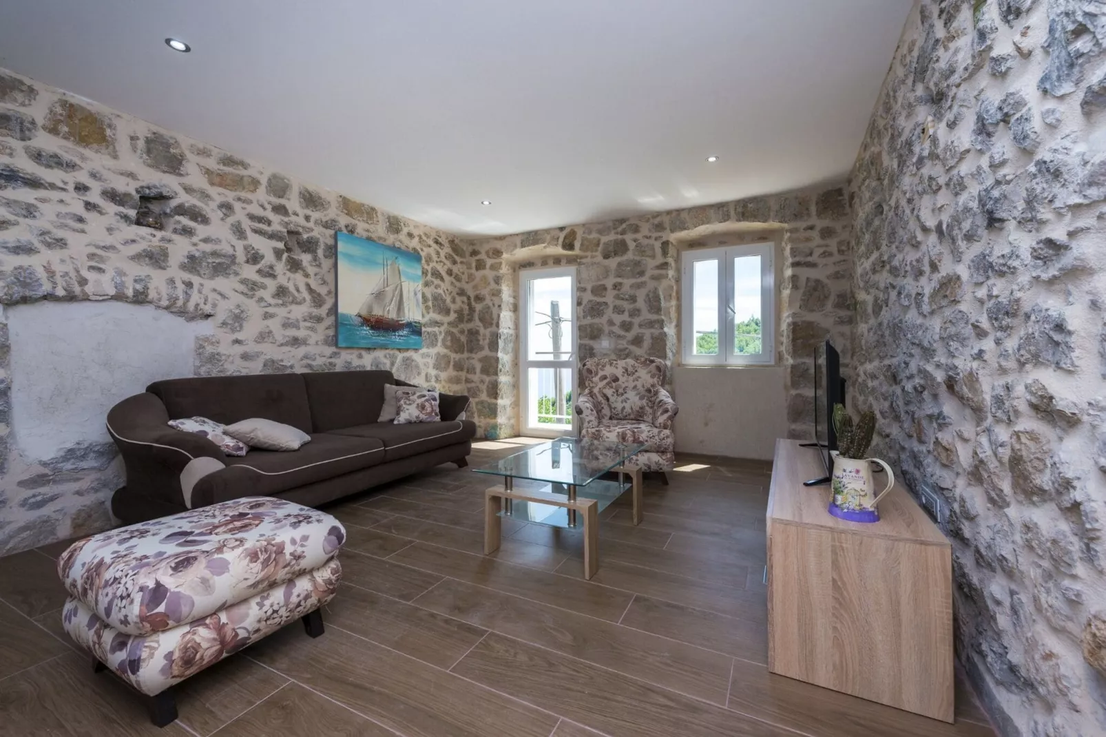 Villa Dundo Pero - Four Bedroom Villa with Swimming Pool and Sea View-Wohnzimmer
