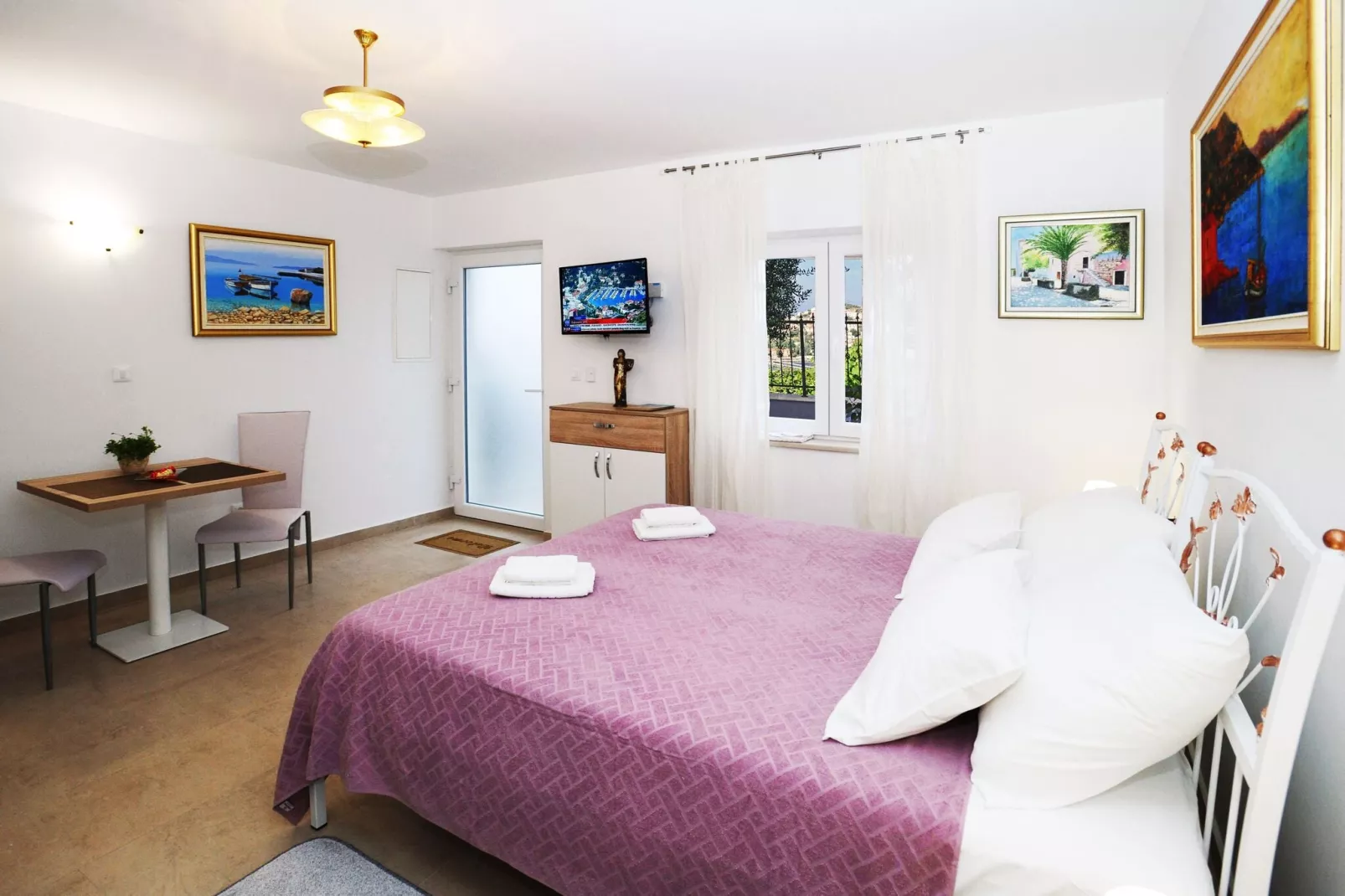 Nika Family Apartments - Deluxe Studio Apartment with Terrace and Sea View (A1)-Bedroom