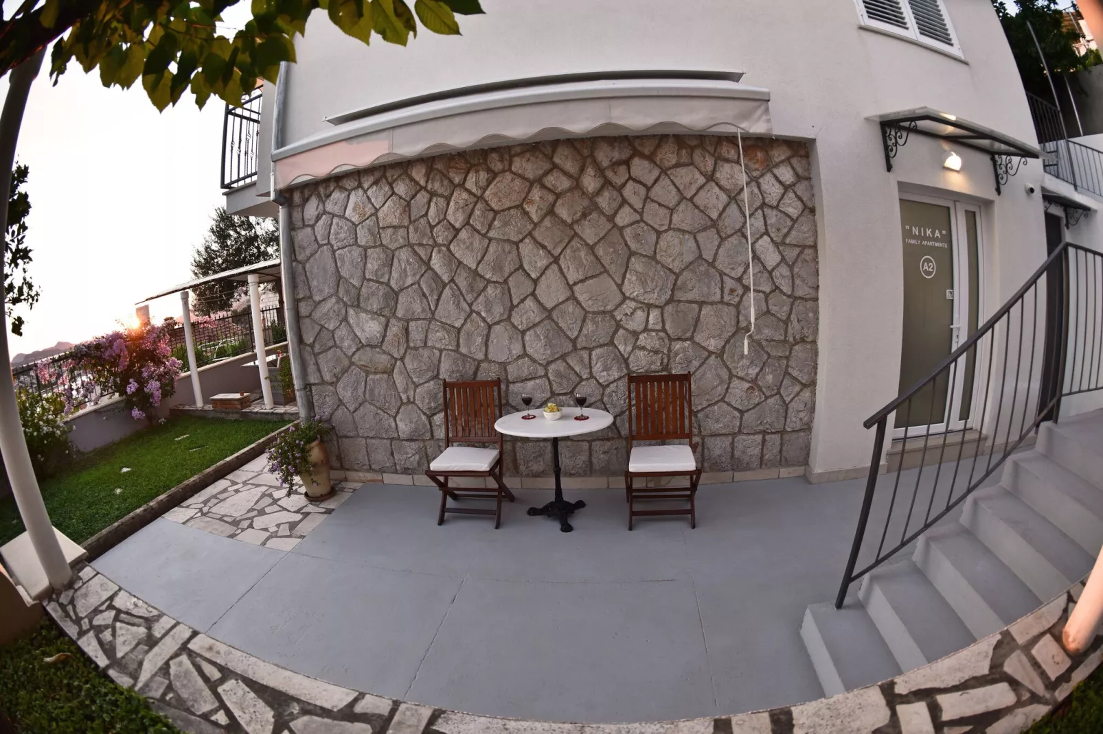 Nika Family Apartments - Standard Studio Apartment with Side Terrace and Partial Sea View (A2)-Terrasse