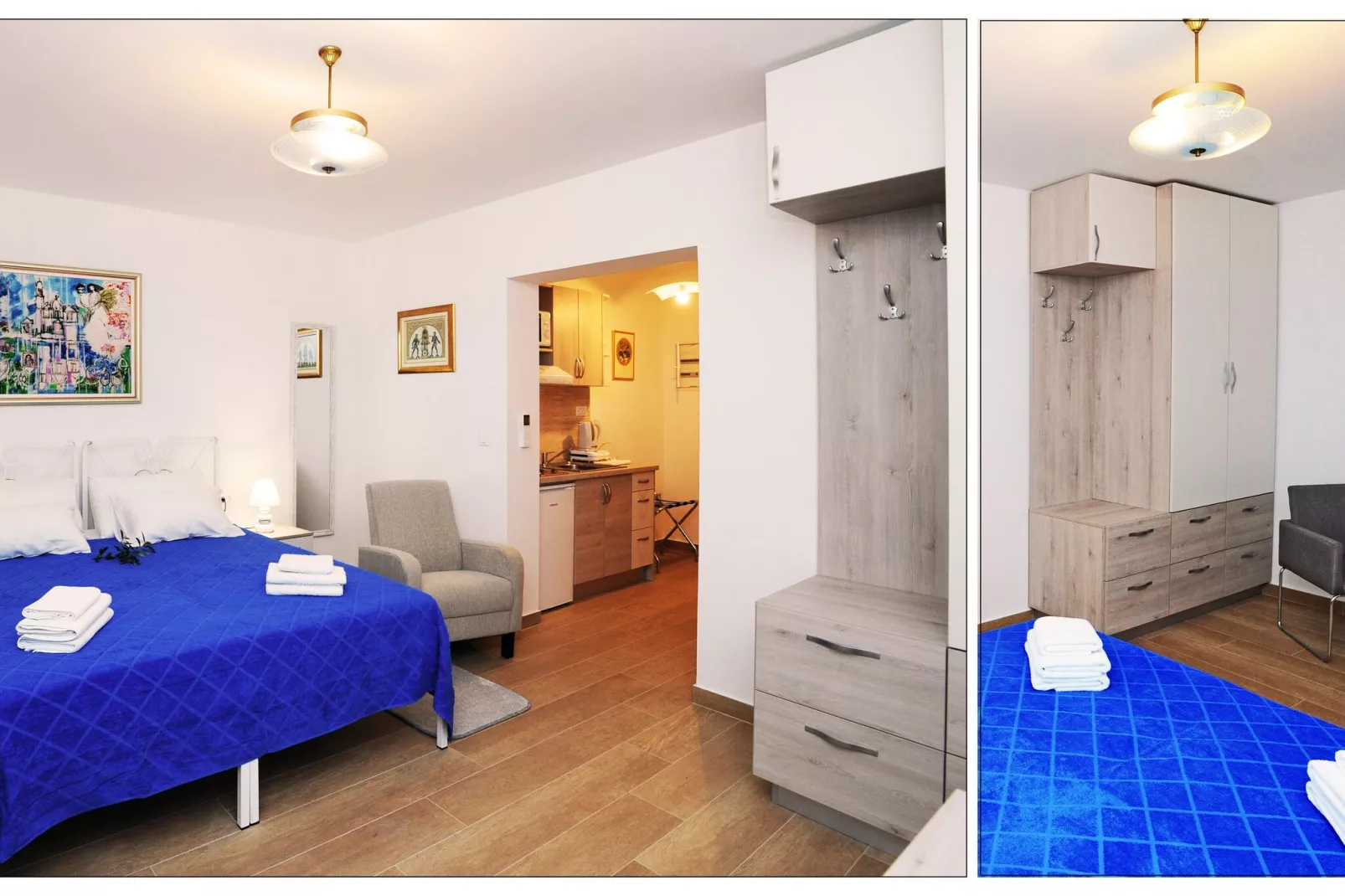 Nika Family Apartments - Comfort Studio Apartment with Balcony and Sea View (A4)-Bedroom