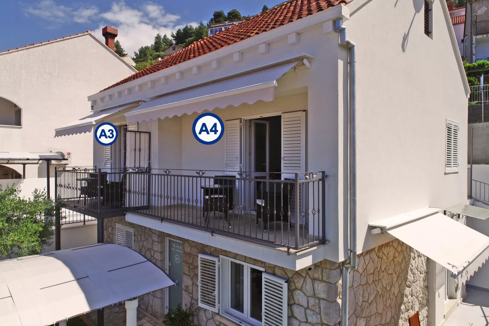 Nika Family Apartments - Comfort Studio Apartment with Balcony and Sea View (A4)-Outdoor