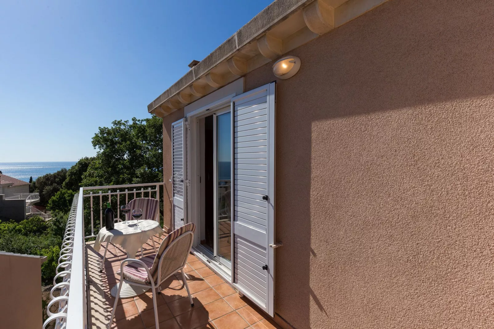 Villa Dubravka - Premium Studio Apartment with Balcony and Sea View (Apartman 2)-Terrace balcony