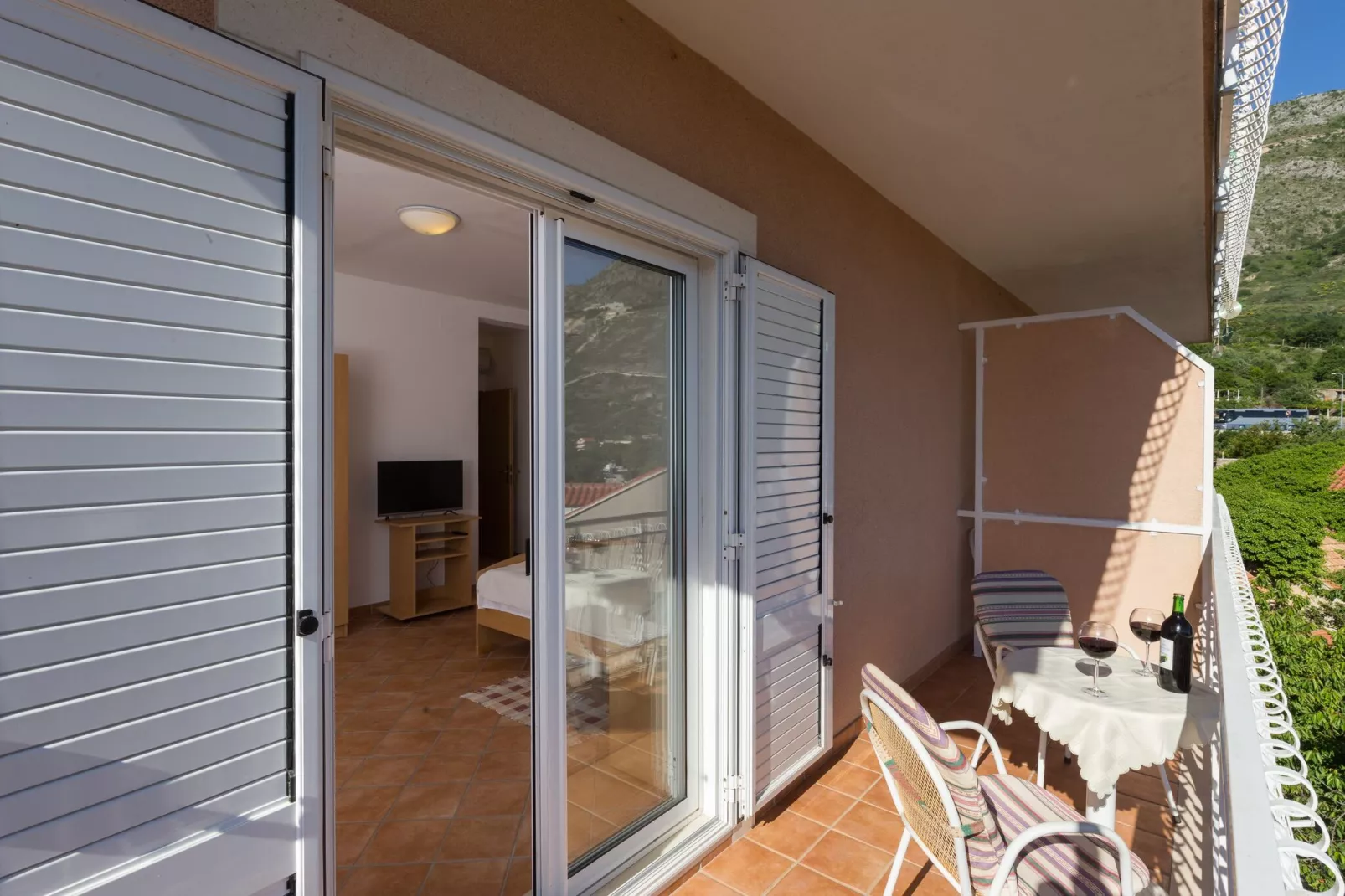 Villa Dubravka - Superior One Bedroom Apartment with Balcony and Sea View (Apartman 6)-Terrace balcony