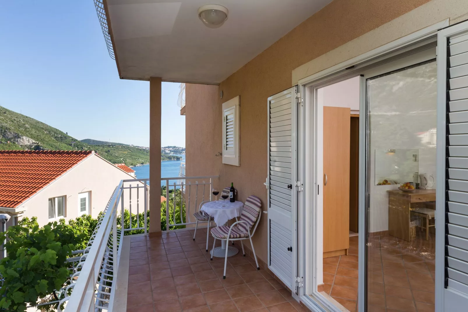 Villa Dubravka - Superior One Bedroom Apartment with Balcony and Sea View (Apartman 6)-Terrace balcony
